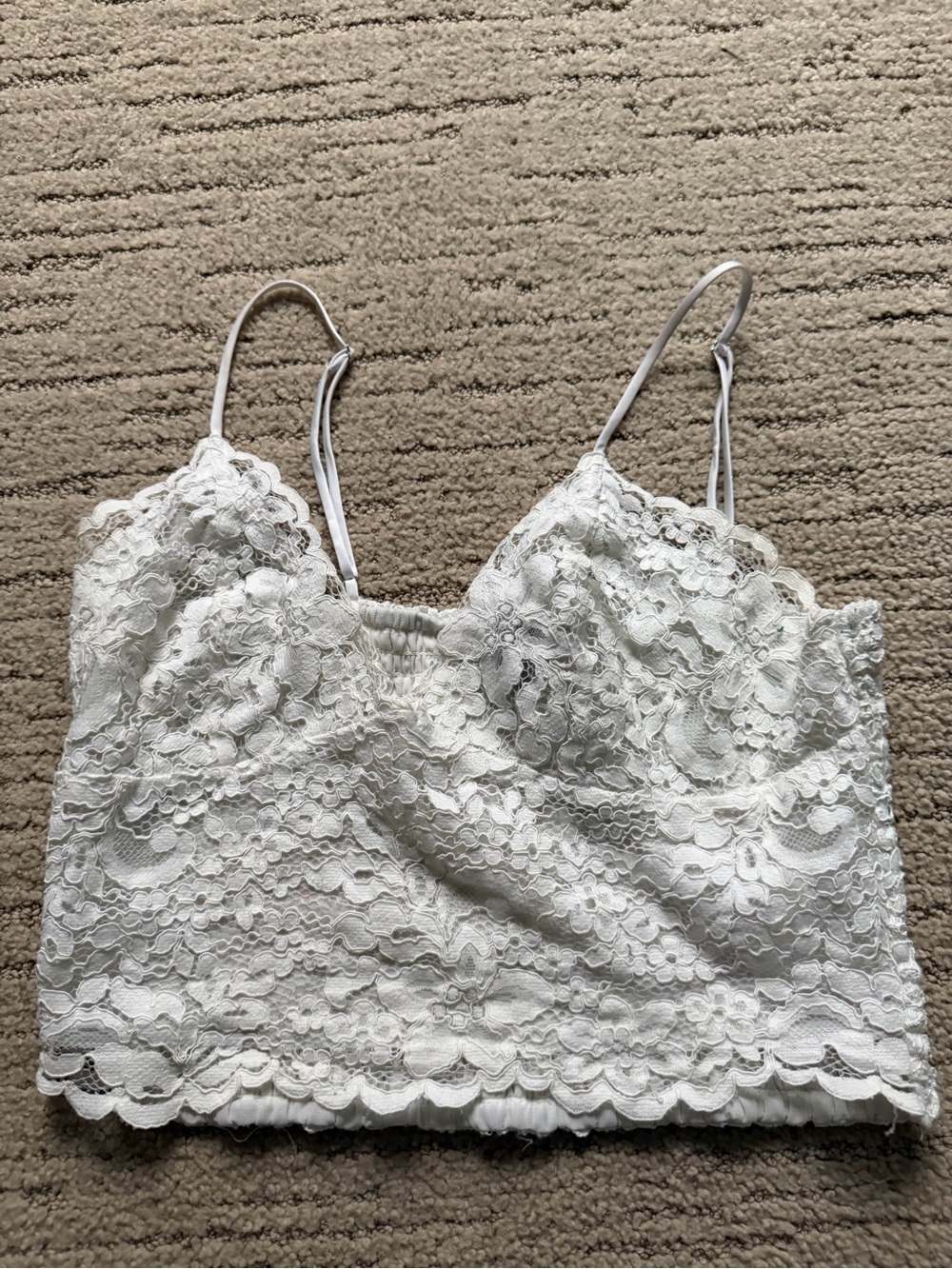 Express White Lace Cropped Camisole